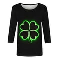 thumbnail image 2 of TaTaai St. Patrick's Day Women's Casual Print Round Neck 3/4 Sleeve T-Shirt Loose Top Gift, 2 of 5
