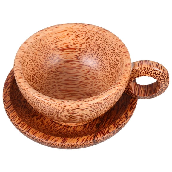 Raindrops Wooden Coffee Mug Cup With Coaster Set Vintage Teacup Espresso Tea Cups With Saucer Natural Milk Mug Wood Drinking Glasses Brown