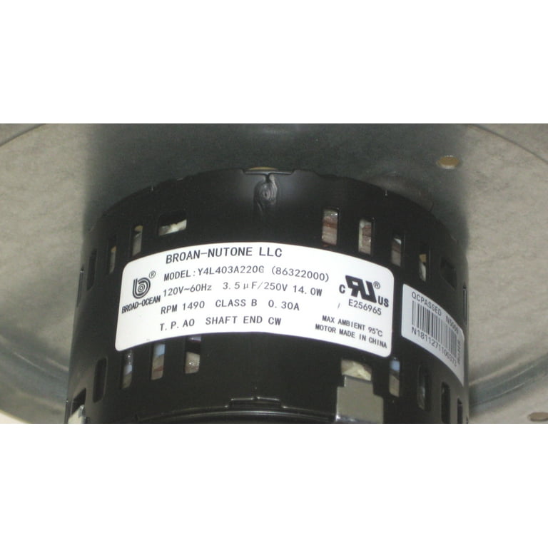 Broan NuTone 0696B000 Quiet Motor Assembly for QT100 and