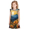 thumbnail image 1 of Fotbe Elegant Sunset Sunflower Vestido de Dormir para Niñas de 3 a 10 Años, Mangas Cortas, Estilo Princesa, Pijama Camisón con Mangas Voladas-XX-Large, 1 of 6