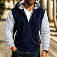 thumbnail image 3 of Jackets for Men Casual Fleece Hooded Zip Up Color Block Regular Fit Outdoor Jacket, 3 of 6