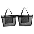 thumbnail image 5 of WEAVILUX 2-Pack Black Mesh Beach Tote Bags for Women, Lightweight Stylish Hollowed Out Design, Perfect for, 5 of 8