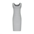 thumbnail image 4 of WQQZJJ Ladies Casual Round Neck Dress Solid Color Slim Comfortable Dress Tank Mid-Length Bottom Dresses, 4 of 6