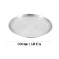 thumbnail image 2 of Plato de postre de acero inoxidable 304 platos de Metal a prueba de herrumbre platos llanos pulidos, 2 of 6