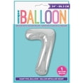 thumbnail image 4 of Unique Industries Foil Big Number 7 Shaped 34" Silver Solid Print Party Balloon, 4 of 4