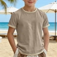 thumbnail image 2 of LIIPEE T Shirts For Boys Short Sleeve Crew Neck Fashion Color Block Ringer Tees Kids Casual Loose Cute Summer T Shirt,5-6 Years, 2 of 6