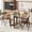 Retro color, variant on Gaderth 47" Large Wooden Folding Dining Table Set with 4 Foldable Chairs, 5 PCS Farmhouse Dining Table Set for 4, Drop Leaf Foldable Kitchen Table on Wheels for Kitchen or Dining Room