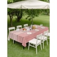 thumbnail image 4 of Outdoor Tablecloth with Umbrella Hole for Patio/Picnic/Party/Camping, Pink Wooden Grain Waterproof Table Cloth Rectangle Table Cover Washable, Farmhouse Vintage Chic Textured (60"x 102"), 4 of 8