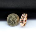 thumbnail image 5 of Uloveido Women's Rose Gold Plated 7 Stones Wedding Band Oval Cut Rainbow Cubic Zirconia Engagement Anniversary Rings J501 (Multi, Size 6), 5 of 7