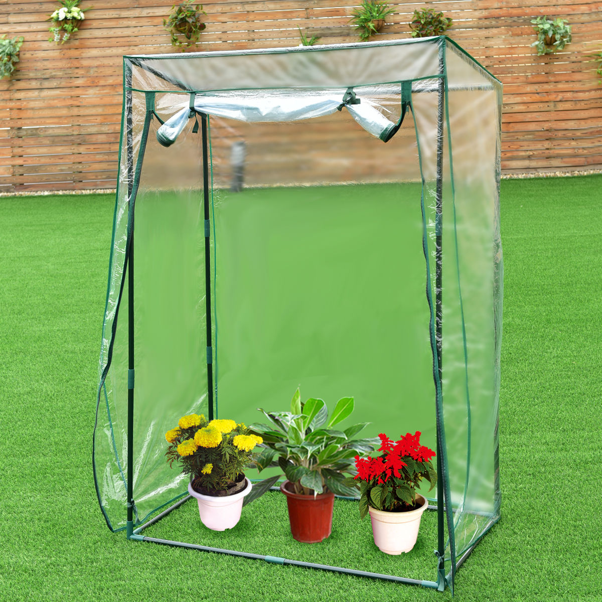 Costway 40''x20''x59'' Garden Greenhouse Grow House Plant Vegetable Growbag W PVC Cover by Costway