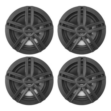 4x Enrock Marine 2-Way 180-Watts High-Performance 6.5" Water-Resistant Loudspeaker (Black)