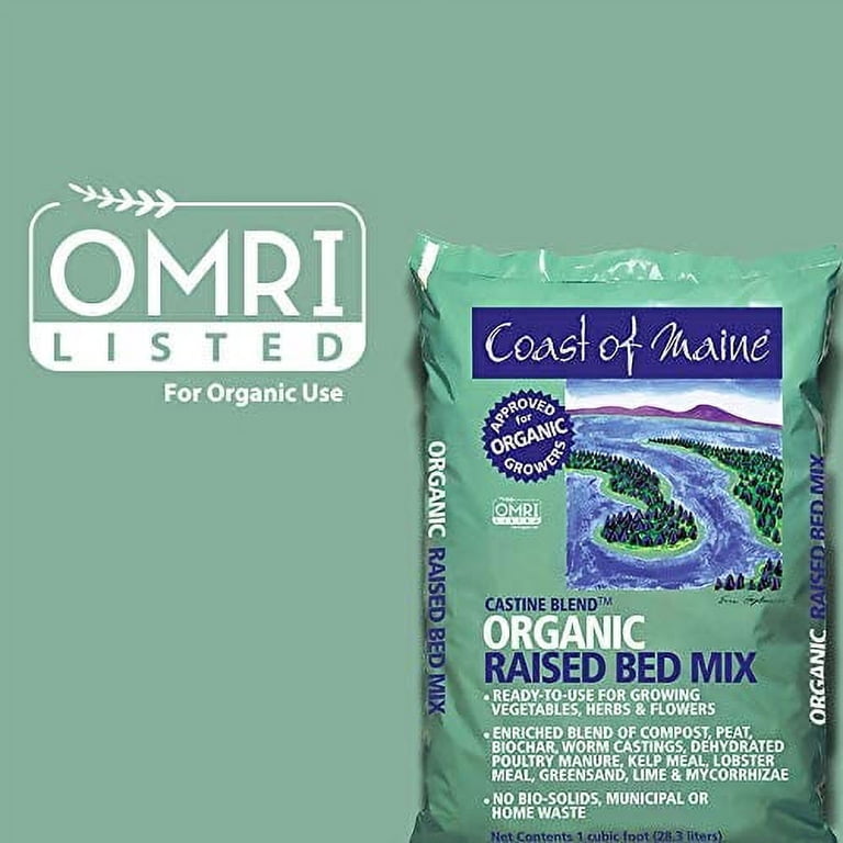 Coast Of Maine Castine Blend Organic Raised Bed Mix - 1 Cubic Foot Bag (29.2 Lbs)