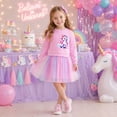 thumbnail image 4 of Lanbubble Girls Dresses Long Sleeve Sweat Party Dress with Sequin Tulle Skirt 3-7 Years, 4 of 6