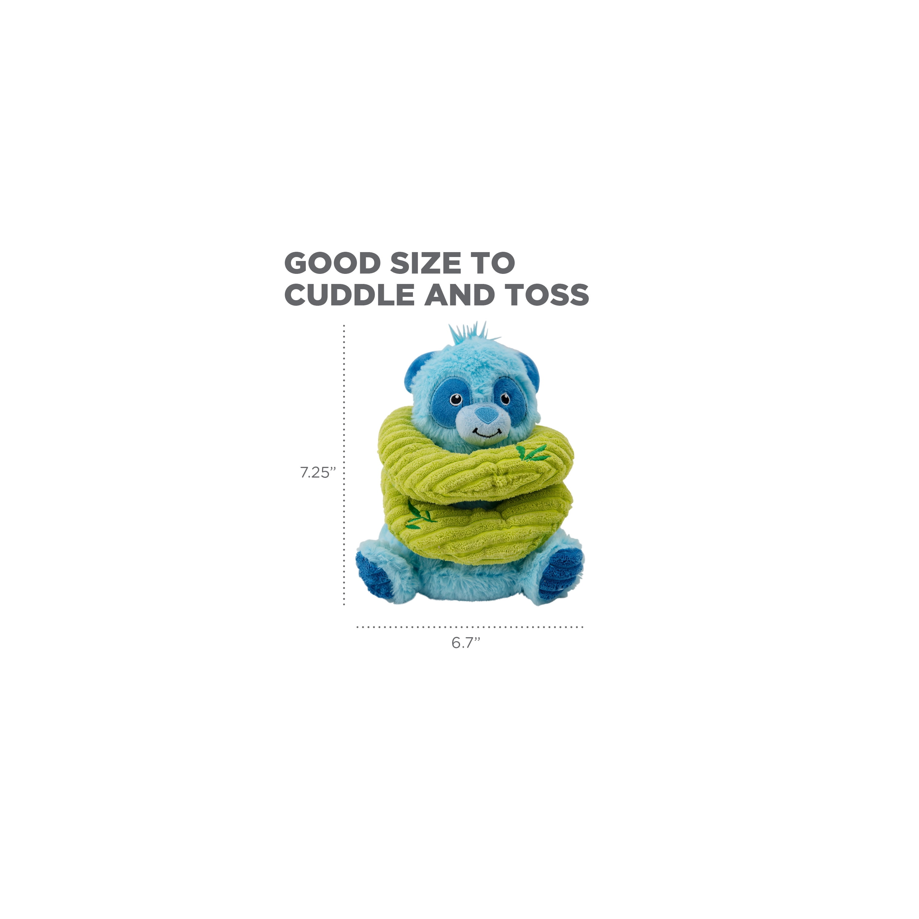 Outward Hound Ringamals Panda Plush Dog Toy Puzzle, Blue, Medium