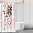 thumbnail image 5 of Abstract Woman Shower Curtain Minimalist Aesthetic Art Boho Shower Curtain Pink Mid Century Modern Floral Leaf Bathroom Decor with 12 Hooks 72x72 inches, 5 of 5