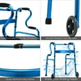thumbnail image 4 of Giantex Aluminum Alloy Folding Walker, Stand-Assist Foldable Walker w/2 Wheels & Bi-Level Armrests, Height Adjustable Mobility Aid, Blue, 4 of 6