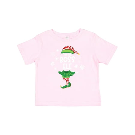

Inktastic Funny Christmas I m the Boss Elf with Shoes and Hat Gift Toddler Boy or Toddler Girl T-Shirt