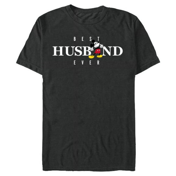 Disney Mickey Mouse Thumbs Up Best Husband Ever Family- Short Sleeve Blended T-Shirt for Adults - Customized-Graphite Snow Heather