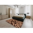 thumbnail image 5 of Ahgly Company Machine Washable Indoor Round Abstract Night Red Area Rugs, 4' Round, 5 of 7
