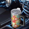 thumbnail image 6 of 40oz Pioneer Flower Floral Print Pattern Insulated Tumbler with Handle, BPA-Free Leak Proof Lid and Straws, Double Wall Vacuum, Hot 12h/Cold 34h, 6 of 6
