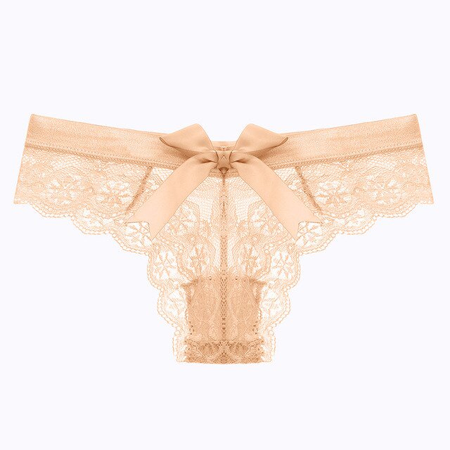 TrowBridge-Tanga de encaje Sexy para mujer, bragas con lazo dulce, ropa interior ahuecada de nailon, tangas deportivas sin costuras, lencería erótica