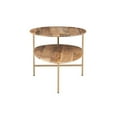 thumbnail image 3 of Linon Devyn Table Basse à Deux Niveaux en Bois et Métal, Naturel et Or, 3 of 14