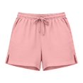 thumbnail image 4 of TinyBloomm Metallic Shorts for Women Casual Shorts For With Side Slit Breathable Everyday Summer Bottoms Relaxed Fit For Comfort And Easy Styling, Size S, 4 of 4