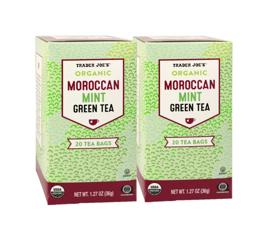 2 Pack Trader Joe's Organic Moroccan Mint Green Tea Tea Bags, 20ct