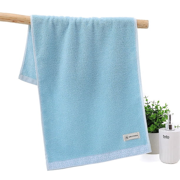 Zhuge 3 toallas de baño de algodón puro, suaves y muy absorbentes, ideales para ducha, piscina, spa y gimnasio. Uso diario: 34 x 75 cm (azul).