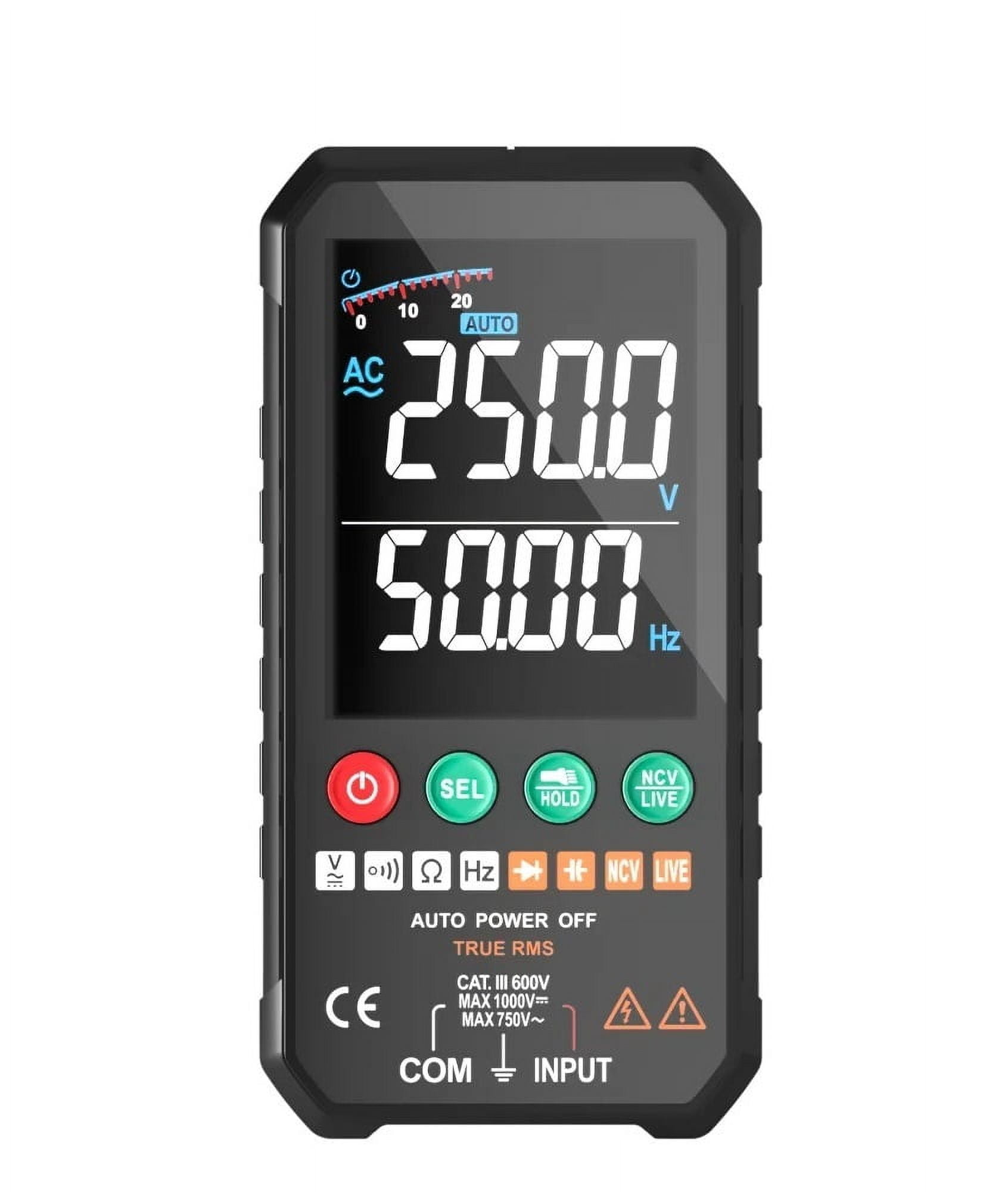 Digital Multimeter AC DC Voltage 6000 Counts True RMS Voltmeter Auto-Ranging Tester Non-Contact Voltage Detection Tools ,Versatile Measurement