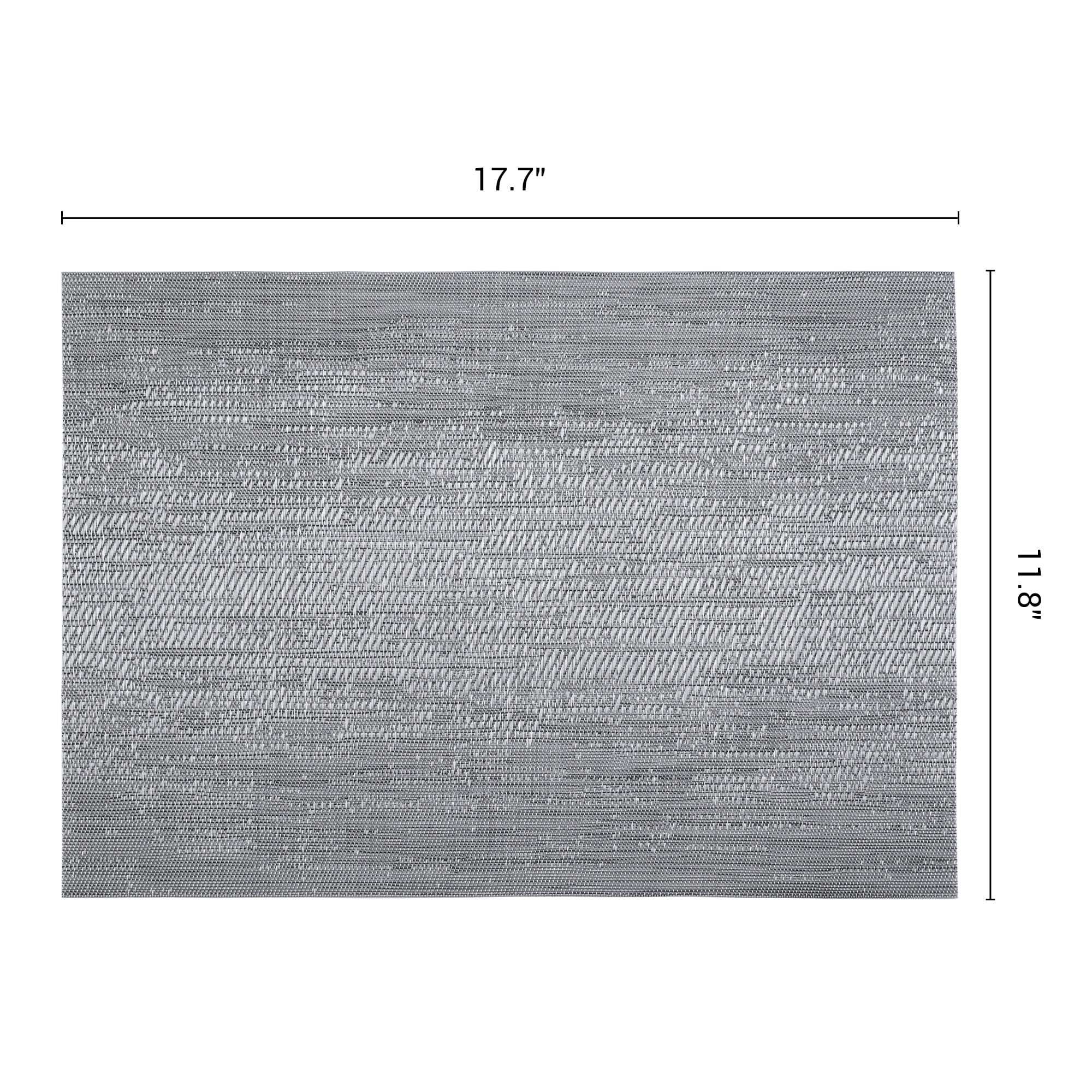 Unique Bargains 6 Pack Plastic Placemats for Dining Table Decor Dark Gray 17.7x11.8inch