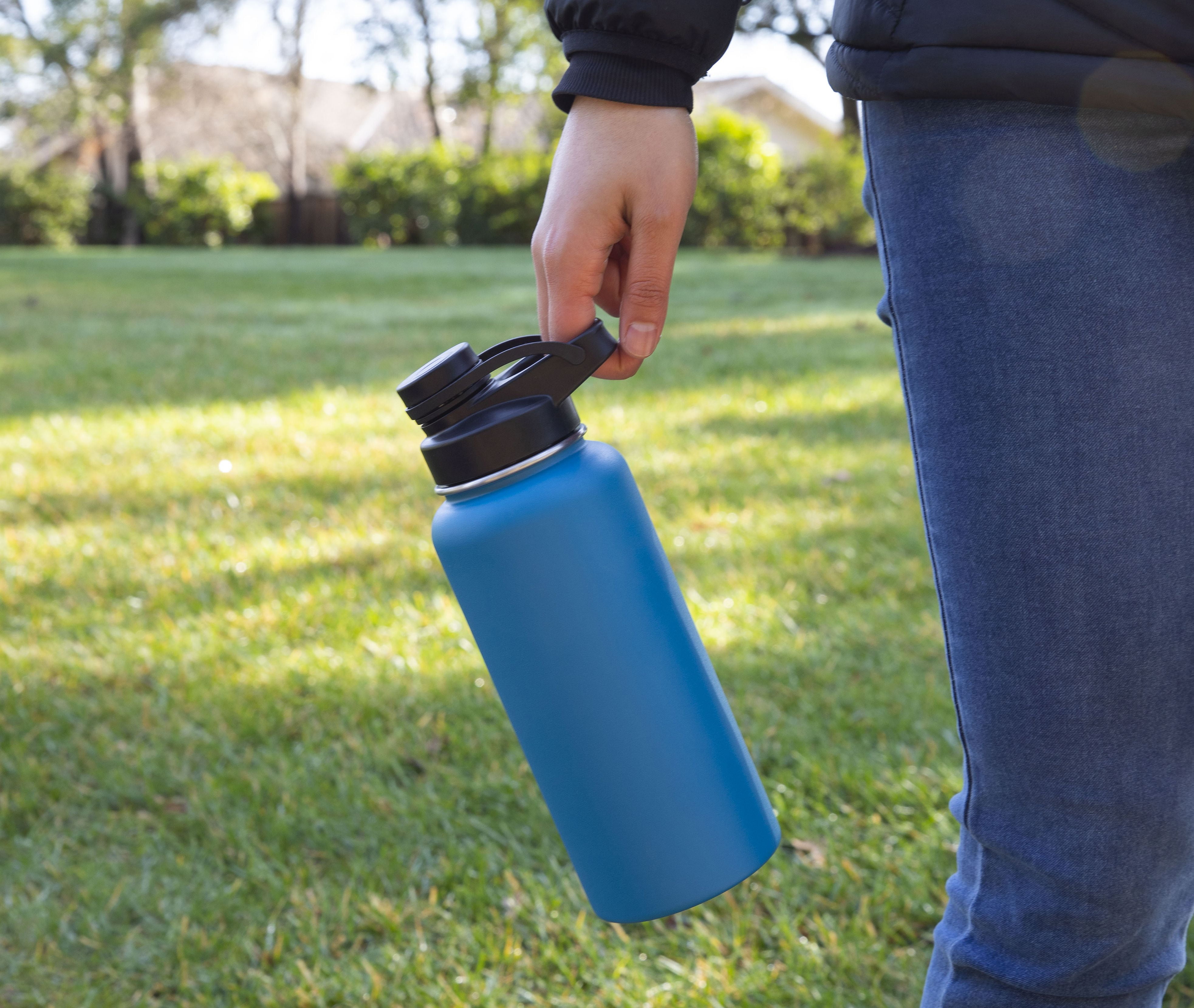 MIRA Stainless Steel Insulated Sports Water Bottle - Hydro Metal Thermos Flask Keeps Cold for 24 Hours, Hot for 12 Hours - BPA-Free Spout Lid Cap (32 oz (960 ml, 1 qt), Blue Lava