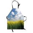 thumbnail image 1 of Country Home Apron Blooming Rapeseed Field and Clear Sky Clouds Saxony Germany Rustic Eco, Unisex Kitchen Bib Apron with Adjustable Neck for Cooking Baking Gardening, Yellow Green Blue, by Ambesonne, 1 of 3