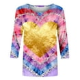 thumbnail image 6 of BLVB Womens 3/4 Sleeve Crew Neck T-Shirts Valentina's Day Spring Shirts Love Heart Printed Graphic Tees Tops Gifts, 6 of 6
