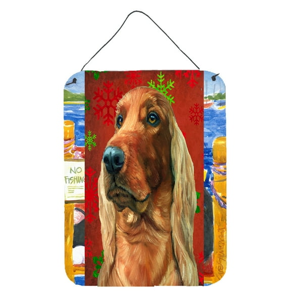 Irish Setter Red Snowflakes Holiday Christmas Wall or Door Hanging Prints