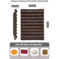 thumbnail image 3 of Bar Soap Holder Ceramic Soap Dish Japanese Style for Countertop & Saver for Shower Sink and Kitchen, with Self Drain, Lift Soap Keep Dry, Purple, 3 of 11