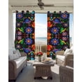 thumbnail image 6 of Mexican Flower Blackout Curtains for Bedroom Living Room Darkening Curtains 84 Inch Length 2 Panels Set Abstract Colorful Floral Leaf Plant Window Curtain Window Treatment Grommet Drapes 52"x84", 6 of 9