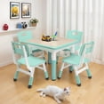 thumbnail image 1 of YUSAZENS Modern Table & 4 Chairs Set – 23.26" Height Adjustable with Non-Slip Legs, Graffiti Desktop Organizer, Ideal for Preschool Activities Ages 2-10, 1 of 9