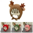 thumbnail image 6 of Infant Baby Knit Beanie Hat Cute Christmas Reindeer Antlers Earflap Cap Warmer, 6 of 20