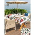 thumbnail image 4 of Outdoor Tablecloth with Umbrella Hole and Zipper, Farmhouse Parrots Rectangle Table Cloth 60x84 Inch Waterproof Tablecloth, Spring Summer Botanical Leaf Watercolor Picnic Table Cover for Patio, 4 of 7