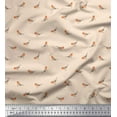 thumbnail image 3 of Soimoi White Velvet Fabric American Robin Bird Print Fabric by The Yard 58 Inch Wide, 3 of 3