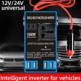 thumbnail image 2 of Car Inverter with 1500W Peak Power, 4 USB Ports and Multi-Safety Protection for Vehicle and Home Use, Made of ABS + Metal, 2 of 8