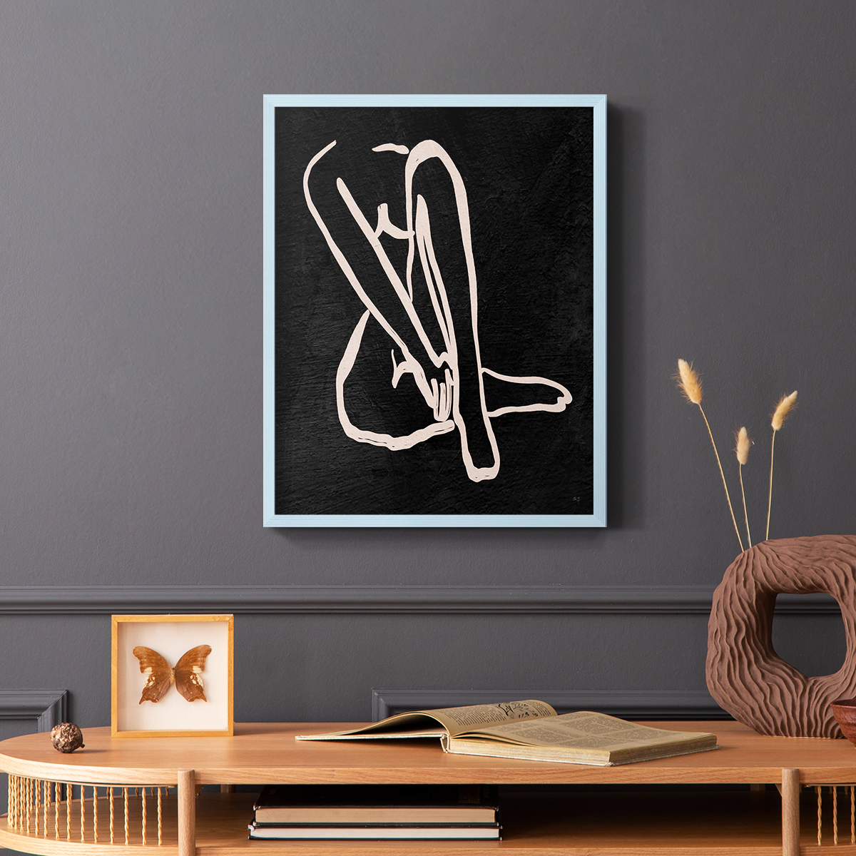 Figure in Dark I in Paper Solid Wood 11 x 14 Framed Print