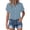 Light Blue-06, variant on Women's Rolled Cuff Blouse Button Down Shirt, Short Sleeve Collared with Pocket Lightweight Cotton