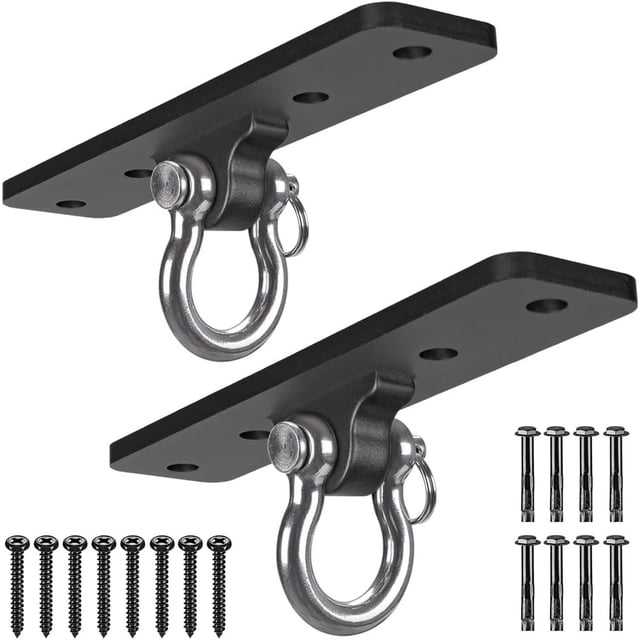 Wall Mount Bracket, Ceiling Anchor for Home Suspension Training Kit, Suspension Straps, Gymnastic Rings, Yoga Swing & Hammock, Body Weight Strength Training Systems&Boxing Equipment (2Pcs)