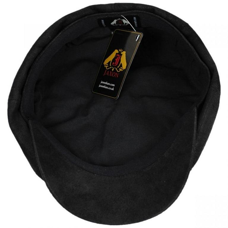 Leather Newsboy Cap - Black - S - Black - Walmart.com