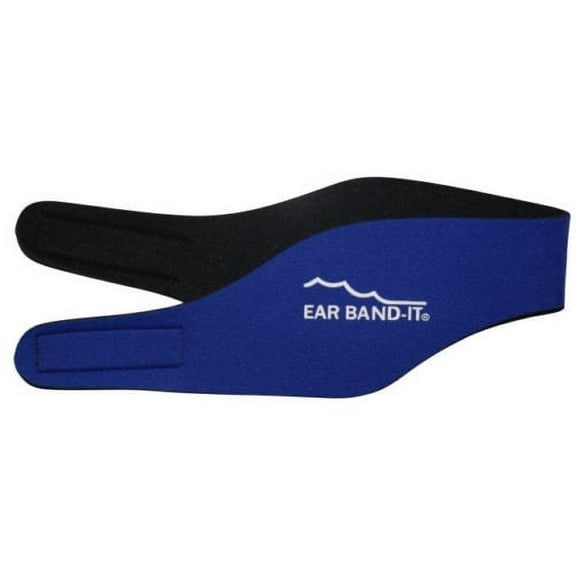 Kid or Adult Ear Band-It Head Band w/Ear Plugs, Blue, Large