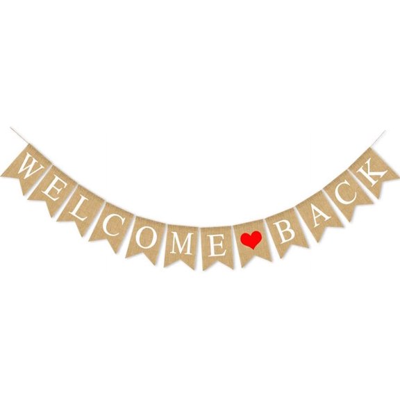 Burlap Welcome Back Banner Back to Home School Office Party Supplies Garland Decoration