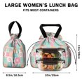 thumbnail image 5 of Pioneer Flower Floral Print Pattern Drawstring Lunch Bag Women - Drawstring Lunch Bag Insulated for Work Office - Stain-Resistant Large Lunchbags for Women with Multi-Pockets, 5 of 6