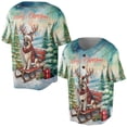 thumbnail image 3 of Merry Christmas Santa Reindeer Antlers German Shepherd Sleigh Xmas Winter Holiday All Over Print 3D Baseball Shirt Alsatian Dog Lover Gifts Softball Sport - 00023, 3 of 6